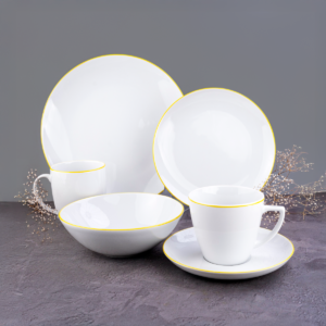 Zestaw obiadowo-kawowy dla 6 os. - Cytrynowa Linia (modern)