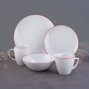 Zestaw obiadowo-kawowy dla 6 os. -Czerwona Linia (modern)