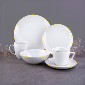 Zestaw obiadowo-kawowy dla 6 os. - Żółta Linia (modern)