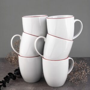 Komplet kubków dla 6 os.- Bordowa Linia (modern)