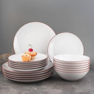 Komplet talerzy 6 os. / 18 elem. - Bordowa Linia (modern)