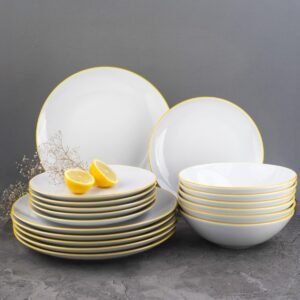 Komplet talerzy 6 os. / 18 elem. - Cytrynowa Linia (modern)