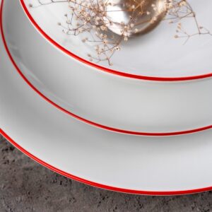 Zestaw obiadowo-kawowy dla 6os. / 30elem. - Czerwona Linia (modern)