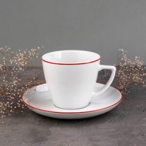 Filiżanka ze spodkiem - Czerwona Linia (modern)