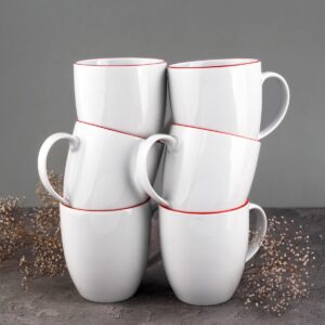 Komplet kubków dla 6 os.- Czerwona Linia (modern)