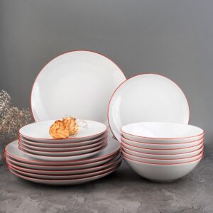 Komplet talerzy 6 os. / 18 elem. - Czerwona Linia (modern)