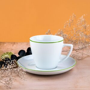 Filiżanka ze spodkiem - Zielona Linia (modern)