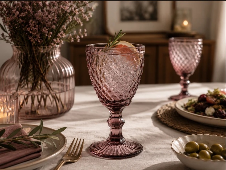 AMEFA Kieliszki do wina, wody 200ml - DIAMOND 6szt. fioletowe - obrazek 2