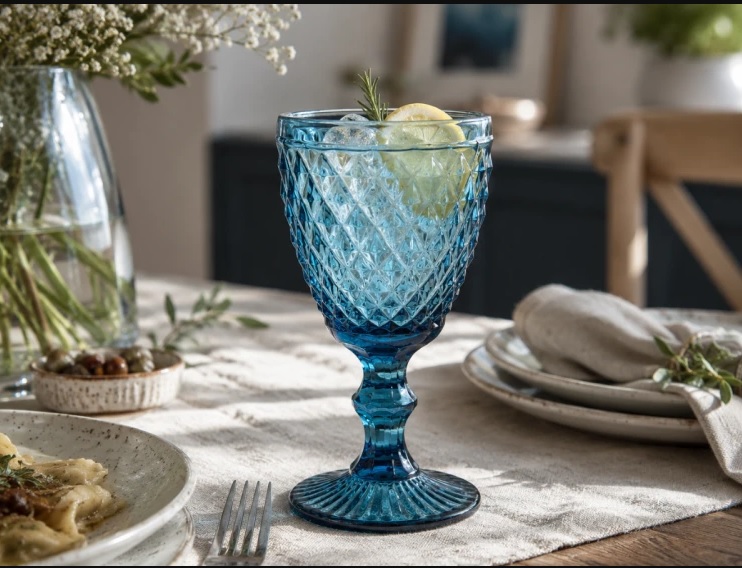 AMEFA Kieliszki do wina, wody 200ml - DIAMOND 6szt. niebieskie - obrazek 2