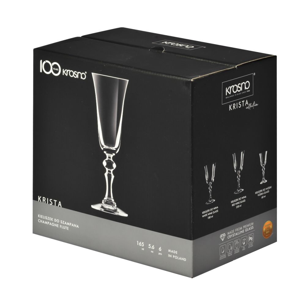 KROSNO Kieliszki do szampana 150ml - KRISTA 6szt. - obrazek 3