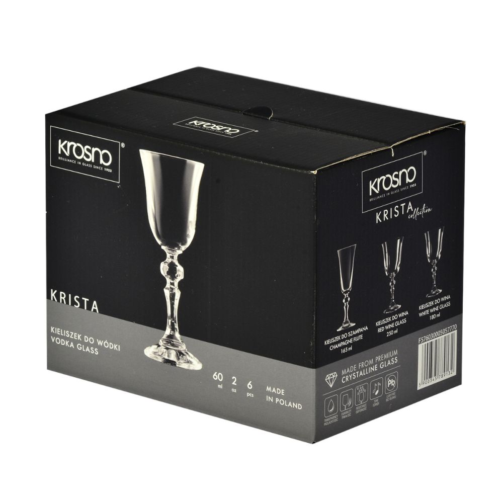 KROSNO Kieliszki do wódki 50ml - KRISTA 6szt. - obrazek 3