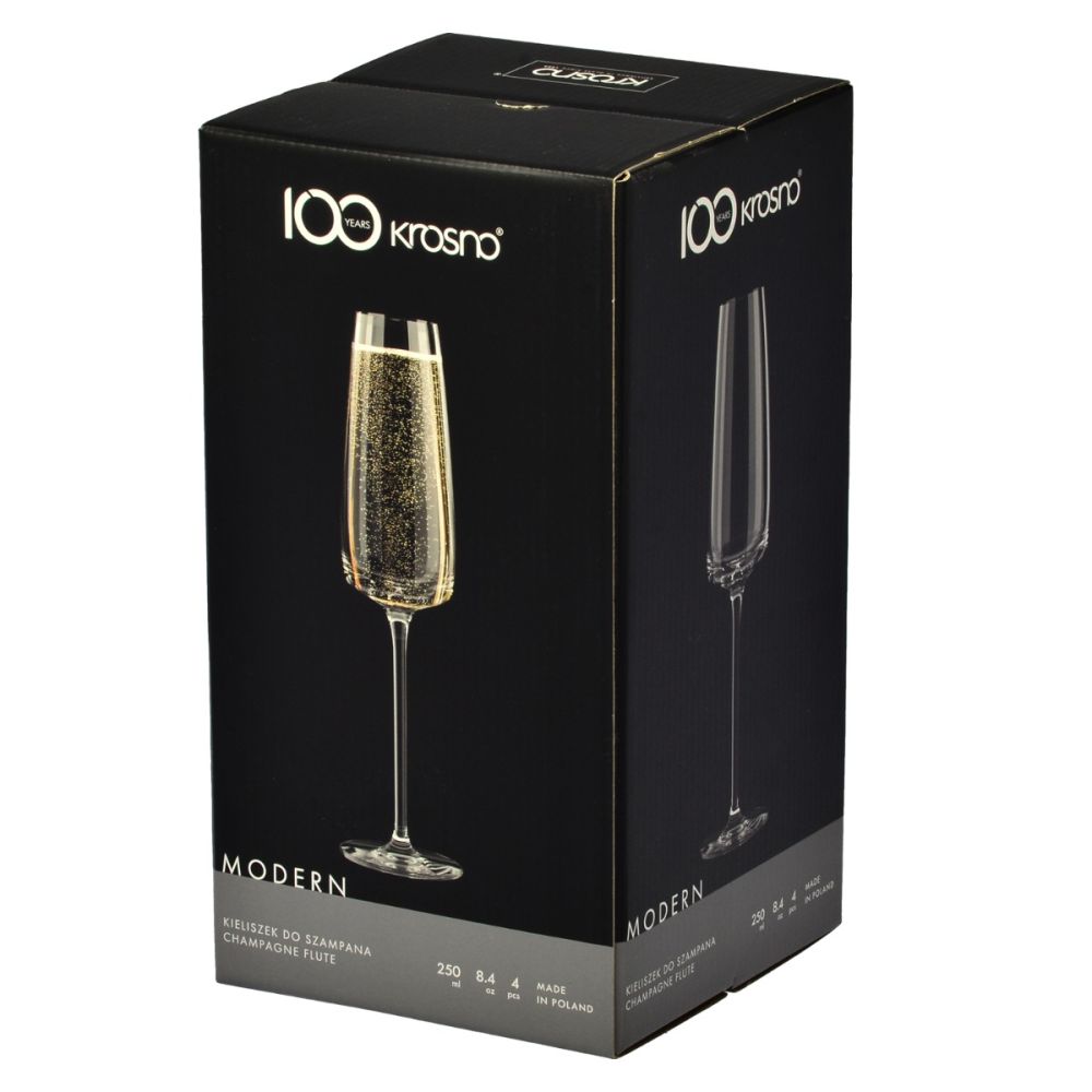 KROSNO Kieliszki do szampana 220ml - MODERN 4szt. - obrazek 3
